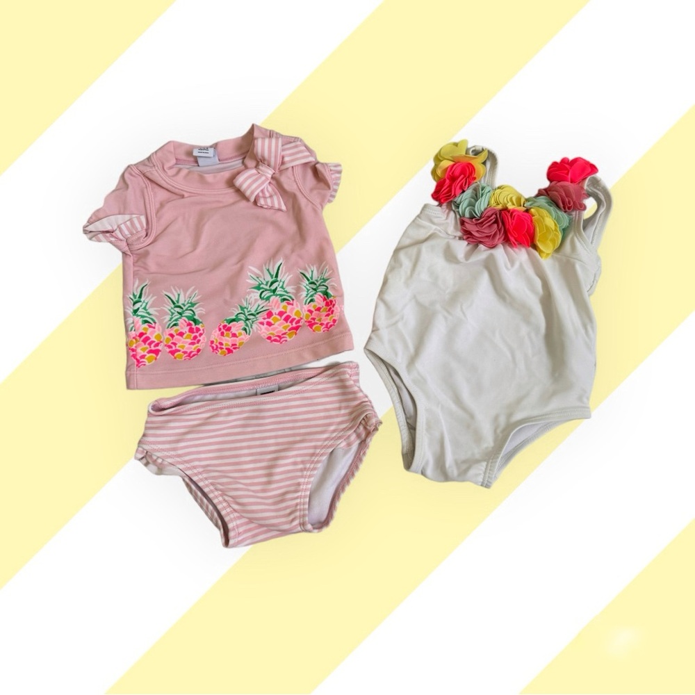 Two Baby Bathing Suits 3-6M